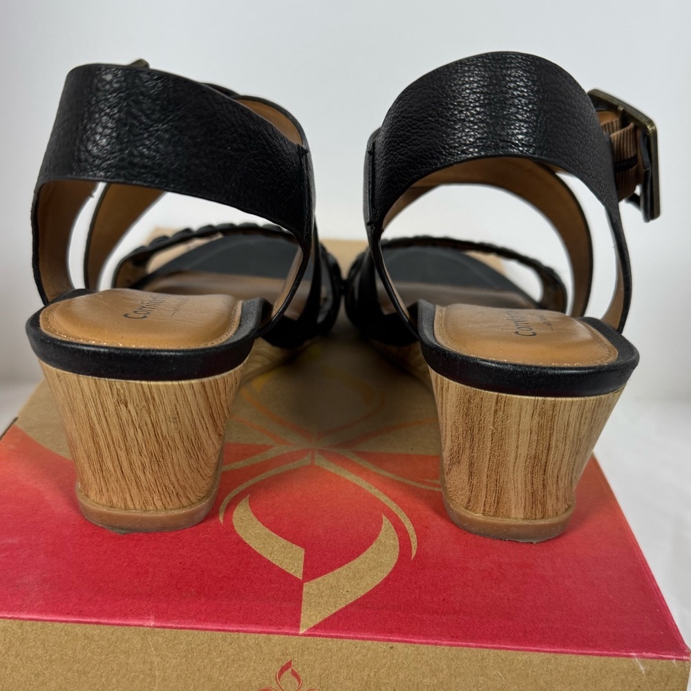 Comfortiva Simone Black Leather Strappy Sandals 10M - Picture 4 of 8